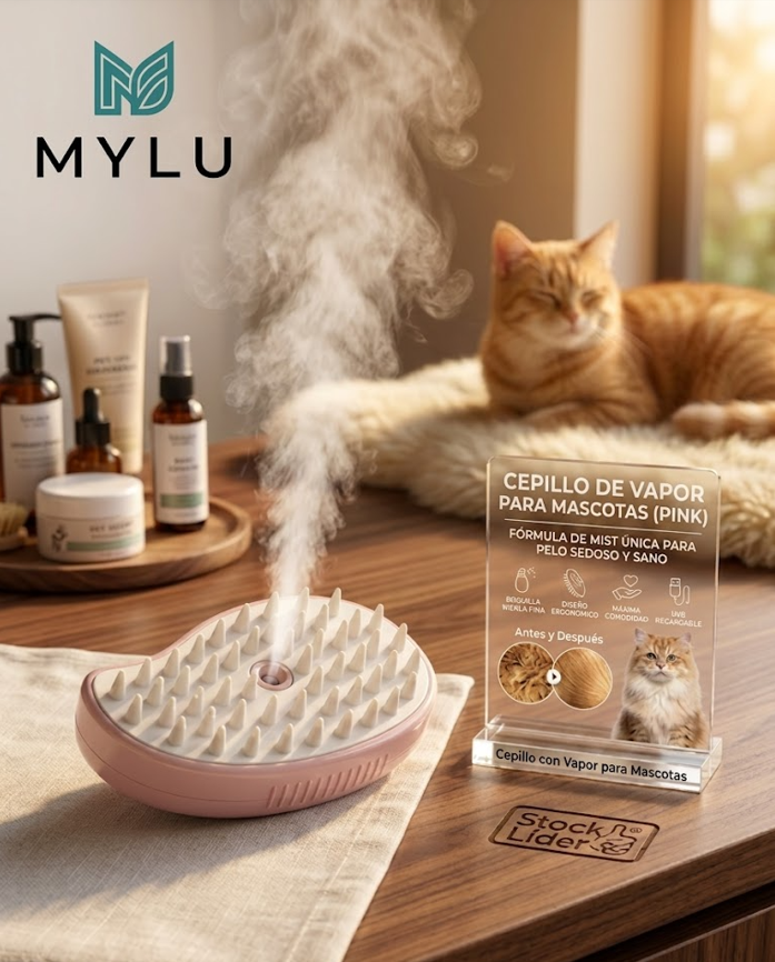 Cepillo vapor para mascota (rosa)